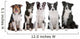 five border collie dogs Wall Decal