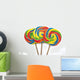 Three Lollipops on White Background Wall Decal