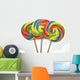 Three Lollipops on White Background Wall Decal