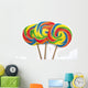 Three Lollipops on White Background Wall Decal