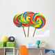 Three Lollipops on White Background Wall Decal