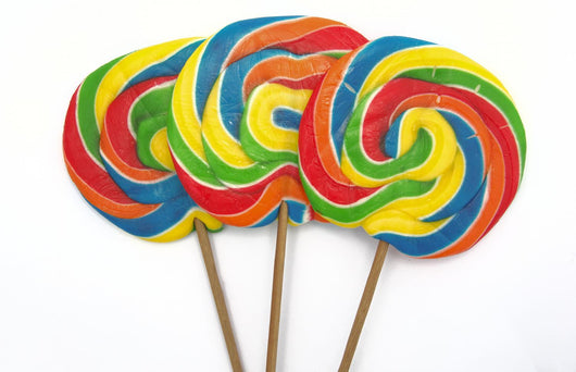Three Lollipops on White Background Wall Decal