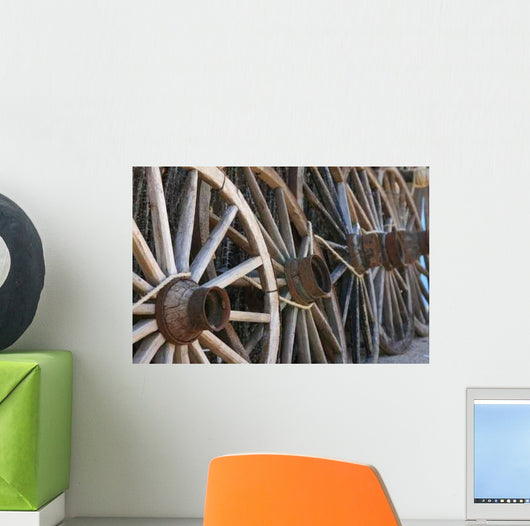 Old Wagon Wheels Wall Mural