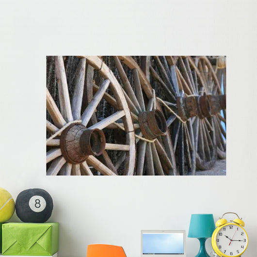 old wagon wheels Wall Mural
