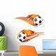 Soccer With Flames Wall Decal