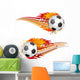 Soccer With Flames Wall Decal