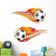Soccer With Flames Wall Decal