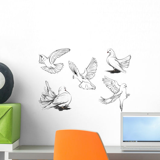 Doves silhouette Wall Decal