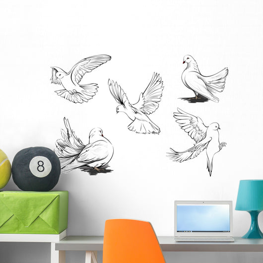 Doves silhouette Wall Decal