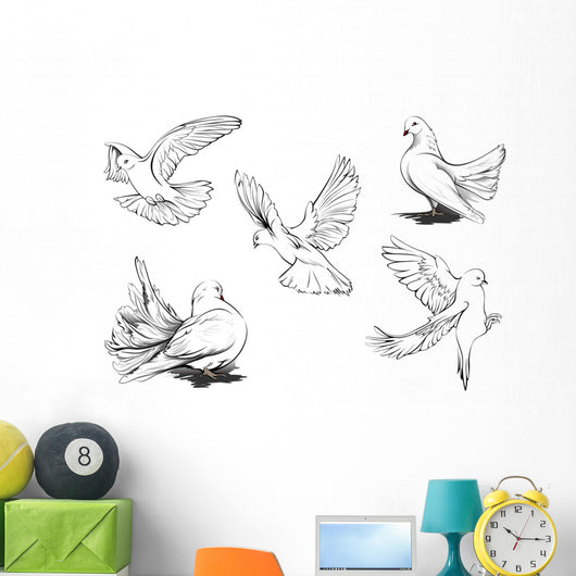 Doves silhouette Wall Decal