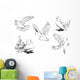 Doves silhouette Wall Decal