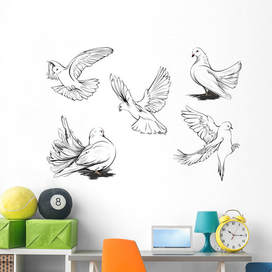 Doves silhouette Wall Decal