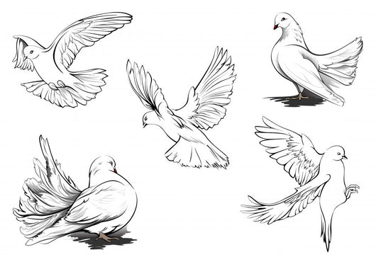 Doves silhouette Wall Decal