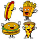 Fast Food Characters Wall Decal