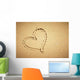 Heart Drawn Sand Horizontal Wall Decal