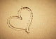 Heart Drawn Sand Horizontal Wall Decal