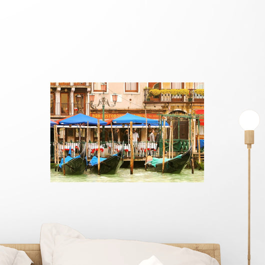 Venice Italy Gondolas Taking a Break Wall Mural