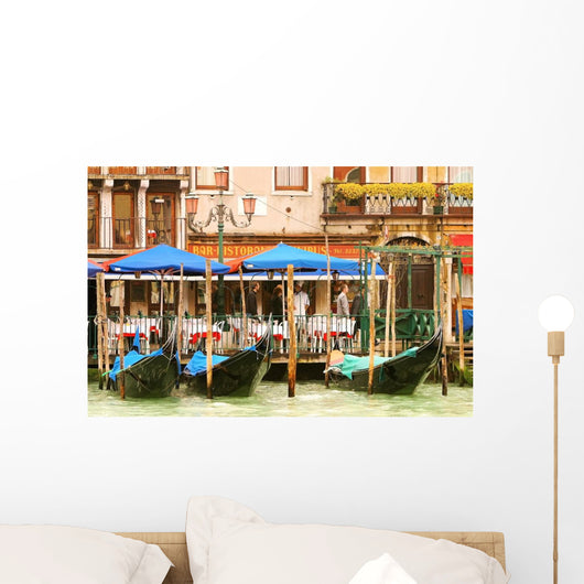 Venice Italy Gondolas Taking a Break Wall Mural