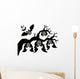 Cartoon Bats Hanging Branch