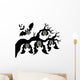 Cartoon Bats Hanging Branch