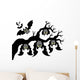 Cartoon Bats Hanging Branch