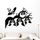 Cartoon Bats Hanging Branch