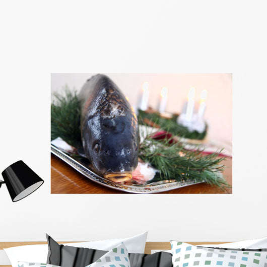 Czech Tradition - Carp on Christmas Table Wall Mural