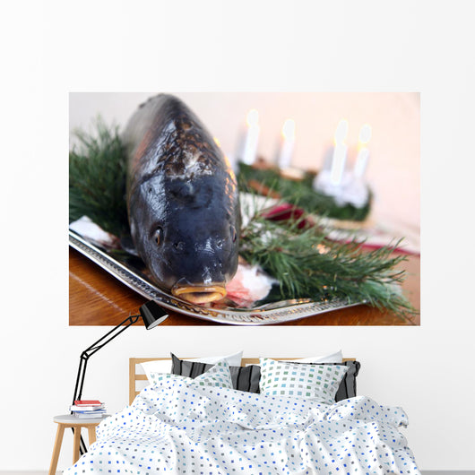 Czech Tradition - Carp on Christmas Table Wall Mural