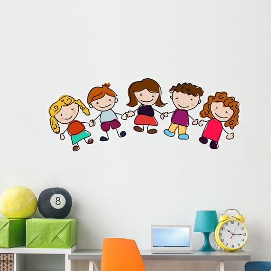 Vector Happy Kids Wall Mural