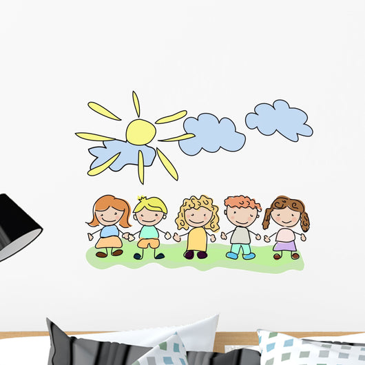 Vector Happy Kids Wall Mural
