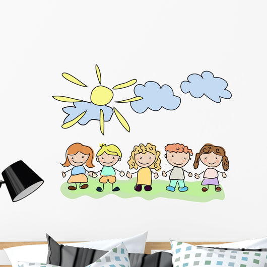 Vector Happy Kids Wall Mural