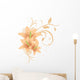 Lilies with decorative ornament. Vector Wall Decal