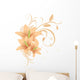 Lilies with decorative ornament. Vector Wall Decal