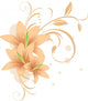 Lilies with decorative ornament. Vector Wall Decal