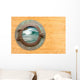 Antique Porthole With View of Crashing Waves Wall Mural