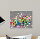 Rainbow floral splatter Wall Mural