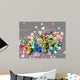 Rainbow floral splatter Wall Mural