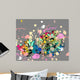 Rainbow floral splatter Wall Mural