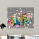 Rainbow floral splatter Wall Mural