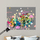 Rainbow floral splatter Wall Mural