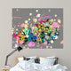Rainbow floral splatter Wall Mural