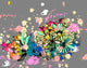 Rainbow floral splatter Wall Mural