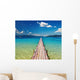 Wooden Pier in Tropical Paradise Wall Mural