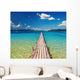 Wooden Pier in Tropical Paradise Wall Mural