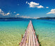 Wooden Pier in Tropical Paradise Wall Mural