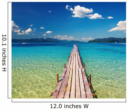 Wooden Pier in Tropical Paradise Wall Mural