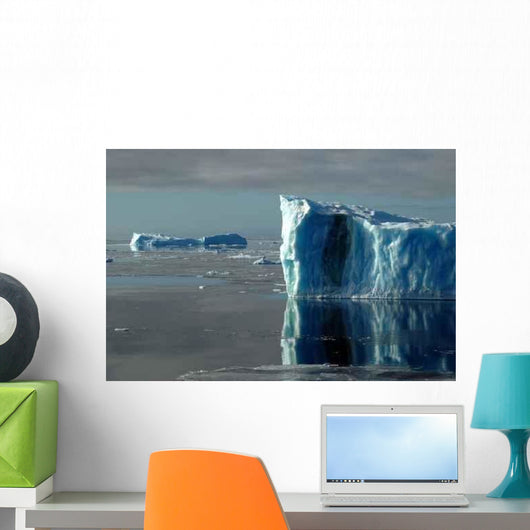 Two Blue Antarctic Icebergs Wall Decal