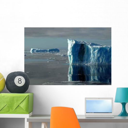 Two Blue Antarctic Icebergs Wall Decal