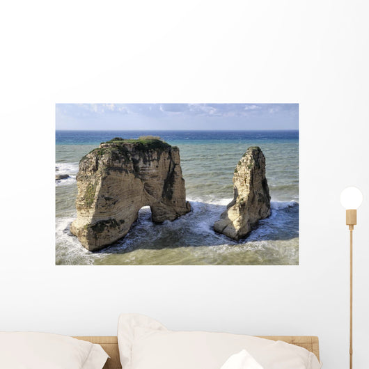 Pigeon Rocks. Raouche District, Beirut, Lebanon Wall Mural