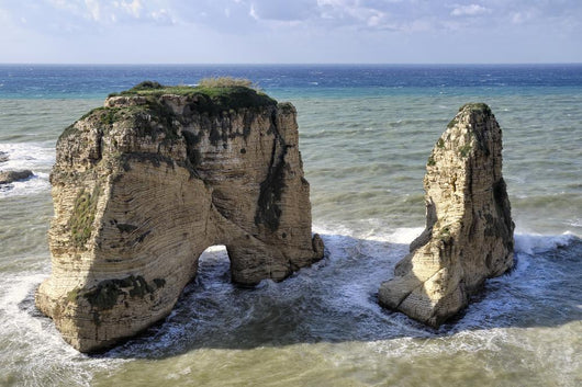 Pigeon Rocks. Raouche District, Beirut, Lebanon Wall Mural